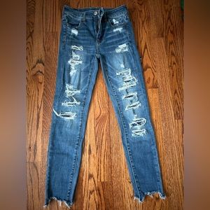 american eagle, dark blue wash, size 0